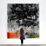 Visit / Besuch (2015/20) Kohle und Pastell auf Papier 220 x 240 cm